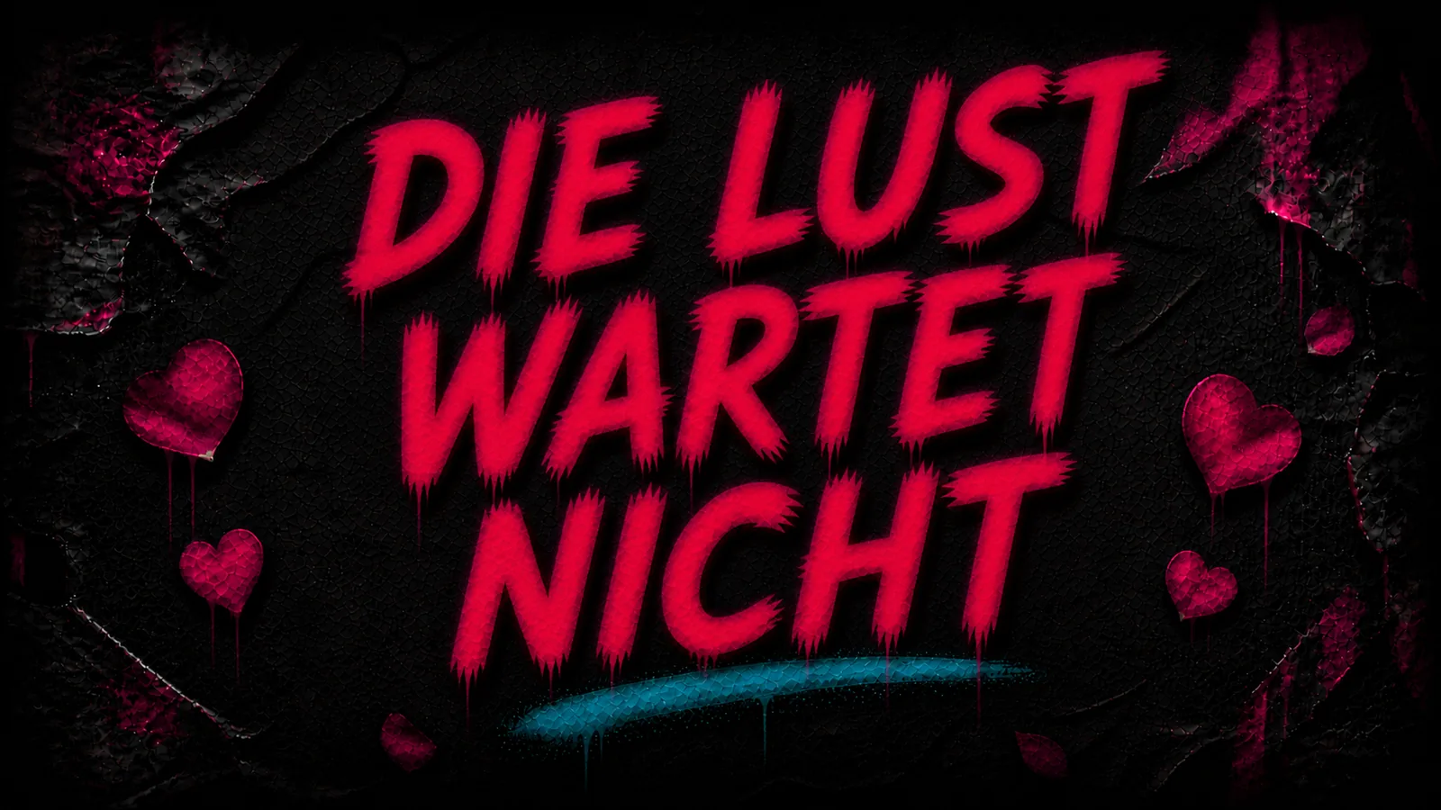 Schriftzug in roter Sprühfarbe auf dunkler Wand